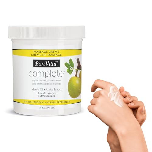 Bon Vital Complete Massage Creme - Unscented 14 oz Therapy Cream for Professional & Home Use