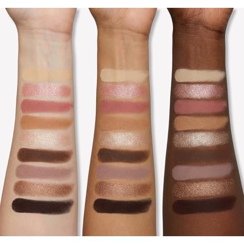 Erinde 9 Colors Nude Eyeshadow Palette, Warm Brown Neutral Eye Shadow Makeup Palette with Mirror, Highly Pigmented Matte Shimmer & Glitter Eyeshadow Long Lasting Blendable for Daily Natural Look
