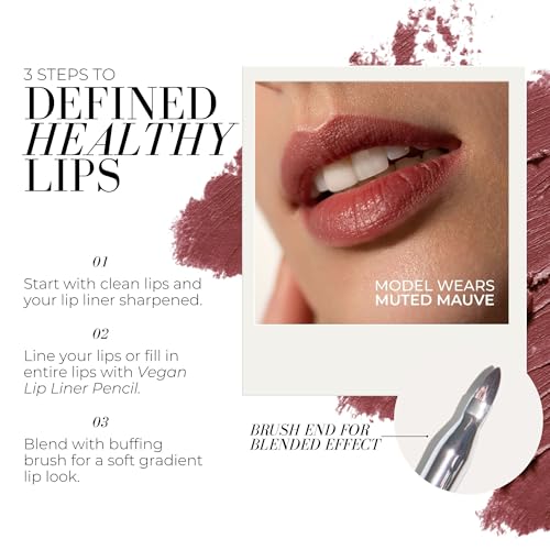 Vegan Lip Liner Pencil Trio - Muted Mauve, Buff & Root - Hydrating & Anti-Aging