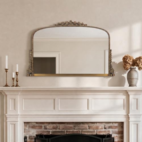 Vintage Gold Baroque Mirror 36x23 inches with Antique Finish - Wemily Variation