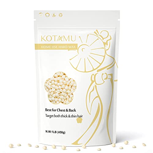 KOTAMU 1lb White Unscented Wax Beads &1lb Cream Hard Wax Beads