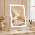 Lighted Makeup Vanity Mirror with Lights - 16x13 White with Three Color Modes and 360° Rotation