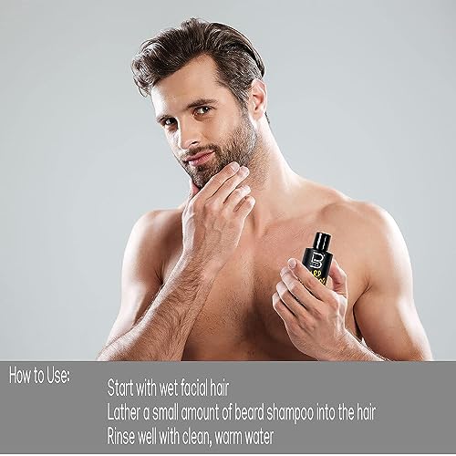 L3 Level 3 Beard Shampoo Pack of 4 - Nourishing Frizz-Free Facial Hair, 5 Fl Oz Each