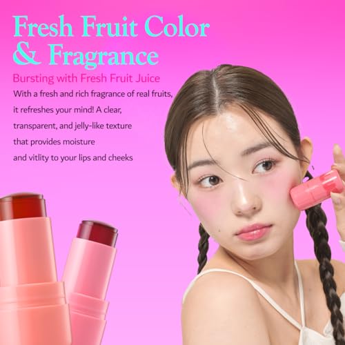Elensilia Plush Water Jelly Lip & Cheek Tint ? Peach Attack, 10g (0.35oz) | Lightweight & Buildable Tint for a Natural, Fresh Glow