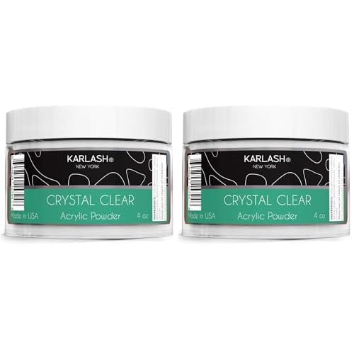 Karlash Professional Acrylic Powder Made in USA Crystal Clear 4 oz (Pack of 2)