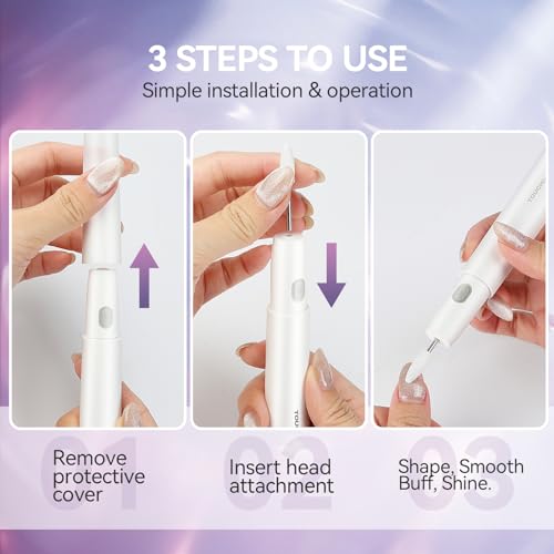 Electric Nail Drill Kit for Manicure & Pedicure - Portable Professional Nail File Set with 6 Bits