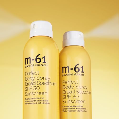 m-61 Body Spray Sunscreen SPF 30 | Non-Aerosol Continuous Sunscreen Spray, Coconut Vanilla Scented - 6 Fl Oz.