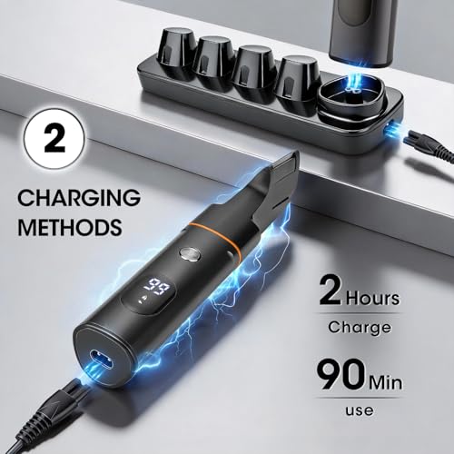 Suttik Men's 5-in-1 Body Grooming Trimmer Kit with V-Shaped & Waterproof Design - Black