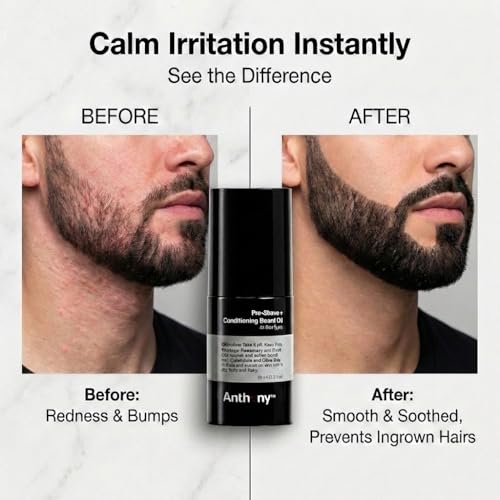 Anthony Pre-Shave and Conditioning Beard Oil 2 Fl Oz - Rosemary Basil Olive Calendula