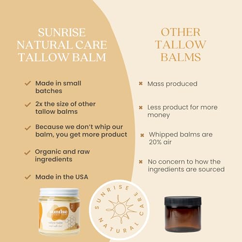 Unwhipped Honey and Tallow Balm - Body and Face Moisturizer - 100% Grass Fed Beef Tallow - 4 Ounces - Unscented (no essential oils)