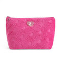 Juicy Couture Hot Pink Terry Cloth Heart Logo Makeup Bag - Travel Friendly