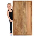 Large Acacia Wood Cutting Board with Juice Groove - Natural 32x18 Inches, Extra Large Serving Platter & Carving Tray