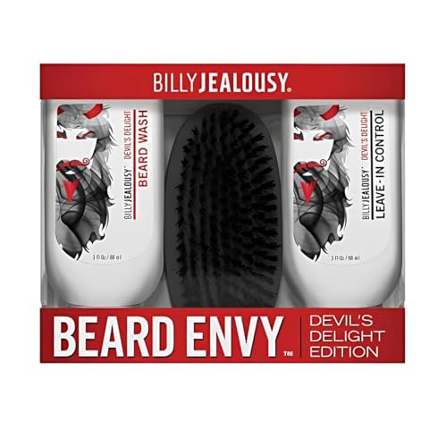 Billy Jealousy Devil's Delight Beard Envy Facial Hair Grooming Kit with Wash & Brush