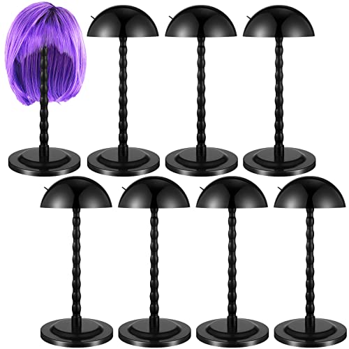 Reginary Black Wig Stand Set - 8 Pcs Display & Storage for Wigs, Hats & Cosplay Masks