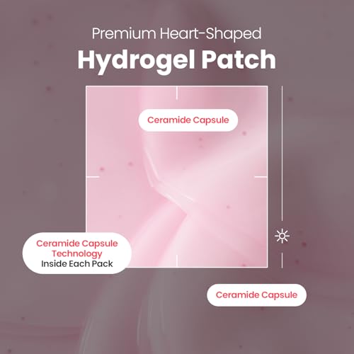 Hydrogel Heart Cheek Patches - Pinkish Hydrating Pre-Makeup Masks, 30 Count