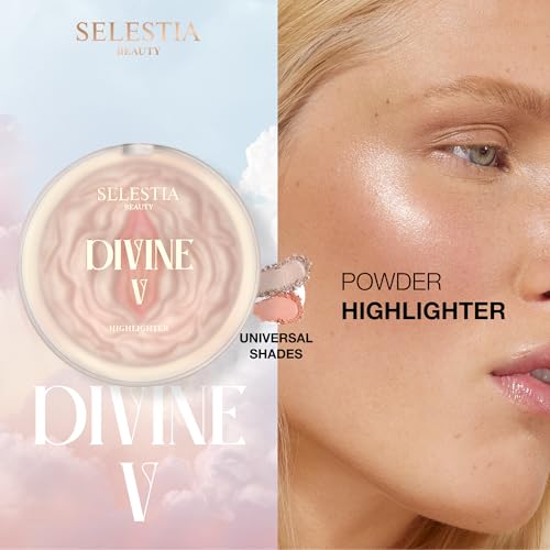 Powder Highlighter Makeup ? Divine V ? Radiant Glow for All Skin Tones, Easy-to-Apply, 0.53 oz