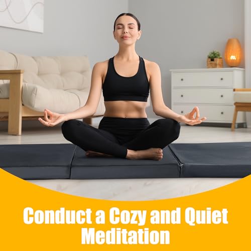 Dark Gray Foldable Floor Lounger Pillow with Handle - Memory Foam Cushion for Meditation, Yoga, Reading, Sleep
