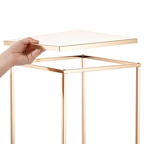 Inweder Gold Tall Wedding Stand Pack of 2 - 39.4in Metal Display Stands with Metal Panel