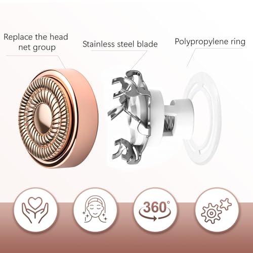 Gen 2 Replacement Heads Compatible with Flawless Facial Hair Remover, Replacement Blades