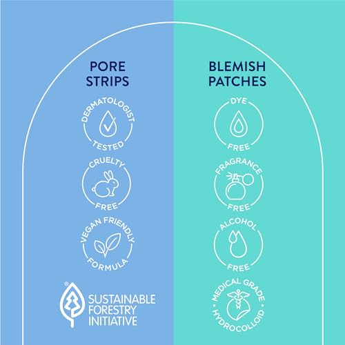 Biore Blackhead Remover Pore Strips & Pimple Patches Bundle - 14+30 Count, Deep Cleansing & Spot Healing (Variation of Pore Strips + Patches / 14ct +30ct)