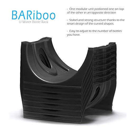 Water Bottle Storage Rack for 3-5 Gallon Jugs - Black, 4 No Shelf