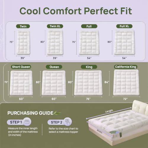 Queen Mattress Topper Pillow-Top 1200 GSM - Bamboo Viscose Comfort (Queen)