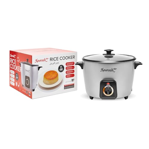 YEDI KOUROSH Persian Rice Cooker 15 Cup Tahdig Maker with Non-Stick Pot