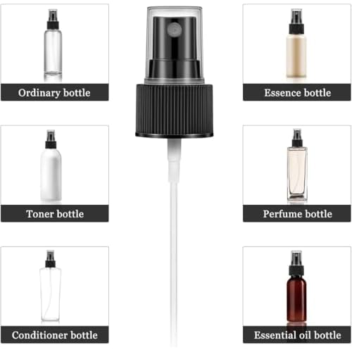 Spray Bottle Tops 50-Pack Plastic Spray Bottle Nozzle Sprayer Caps Replacement Fine Mist Pump Heads for Toners and Essential Oil Black