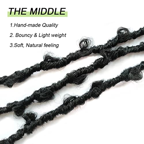Butterfly Locs Crochet Hair 12 Inch 1B Black - 6 Packs Short Bob Style with Beads (Variation: 1B# / 12 Inch)
