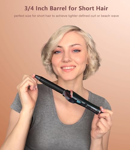 CIVEYA Travel Curling Iron 3/4 Inch - Black, Dual Voltage, Compact & Lightweight