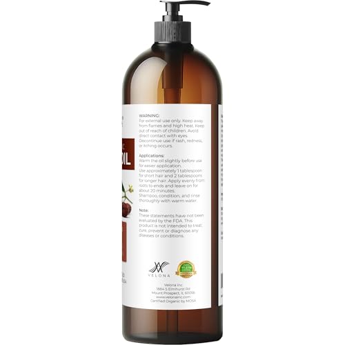 Organic Jojoba Oil - 32 fl oz Cold Pressed with Pump - USDA Certified