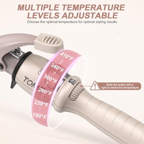 1 Inch Ceramic Curling Wand with Adjustable Heat - Dual Voltage, Includes Glove - Clamp Style 25mm Variation