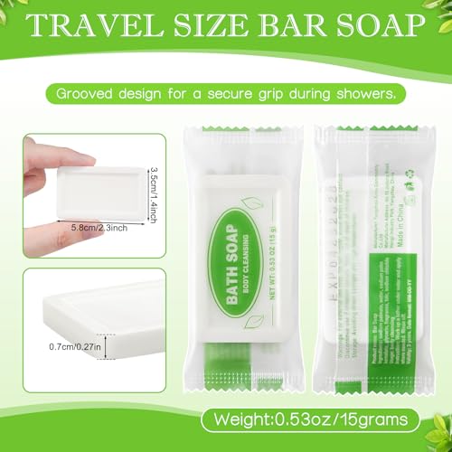 Mini Travel Size Bar Soap Bulk - Pack of 25,Individually Wrapped 0.53 oz/15 grams Small Disposable Hotel Soap Bars for Vacation,Camping,Guest,Homeless,Charity,Church