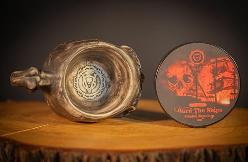 Men's Shaving Kit with Skull Lather Bowl and Natural Shaving Cream