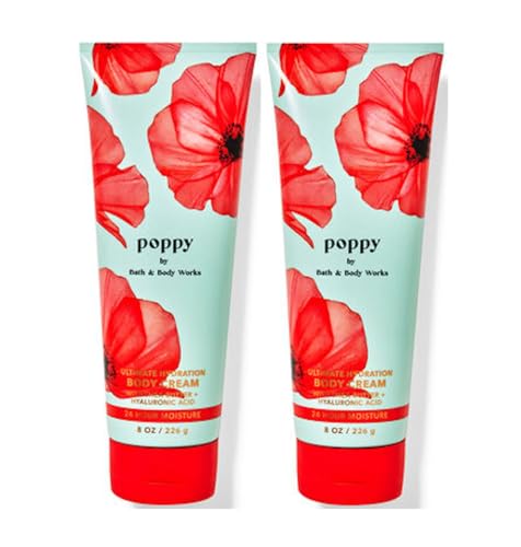 Hydrating Body Cream Gift Set for Women - Poppy Scent, 8 Fl Oz, Pack of 2