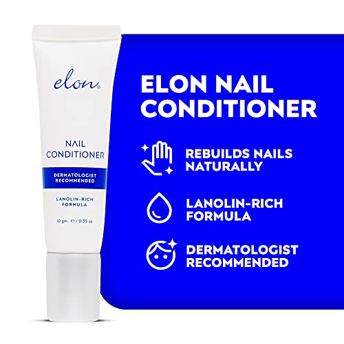Elon Lanolin-Rich Nail Conditioner ? Strengthens Nails, Protects Cuticles, Dermatologist-Recommended for Brittle & Damaged Nails (10g tube, 2 Pack)