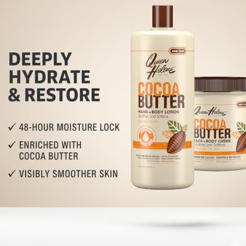 Queen Helene Cocoa Butter Creme ? Extra Rich Moisturizing Cream that Softens, Nourishes & Restores Dry Skin Comfort | 15 oz | Pack of 4