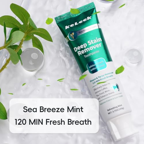 3PCS Whitening Toothpaste with Natural Mint - Deep Stain Removal & Fresh Breath, Sensitive Gums - 1.23oz Pack of 3 (Variation: Refreshing Mint)