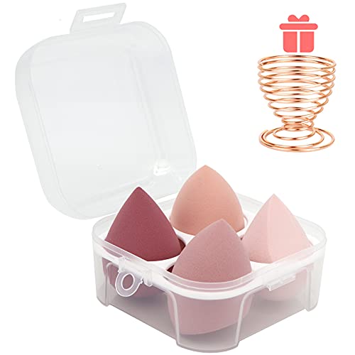 8 Pcs Makeup Sponges Blender Set & 2 Holder - Beauty Sponge Foundation Blending Blender with 1 Sponge Holder and Egg Case, Flawless for Cream, Powder and Liquid