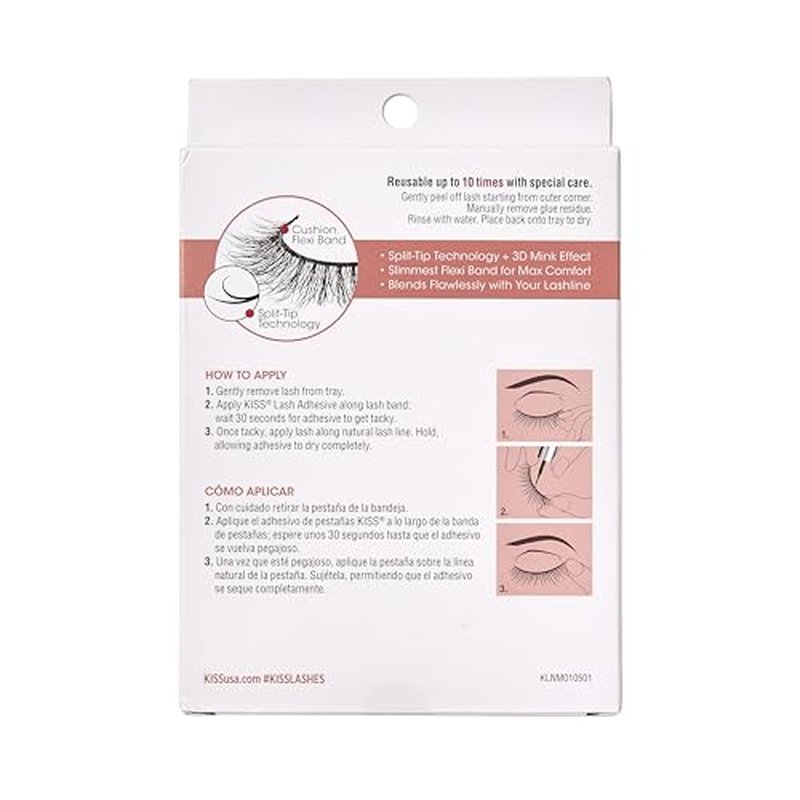 KISS Lash Couture Naked Drama Collection False Eyelashes Multipack 01 with Cushion Flexi Band, Style 'Ruffle', Full & Fluffy Volume, 4 Pairs Fake Eyelashes