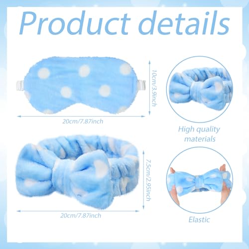 Kajaia 12 Pcs Sleepover Party Favors for Woman Plush Sleep Eye Mask Soft Spa Headband Gift for Spa Birthday Bachelorette Slumber Wedding Graduation Party Supplies(Stylish)
