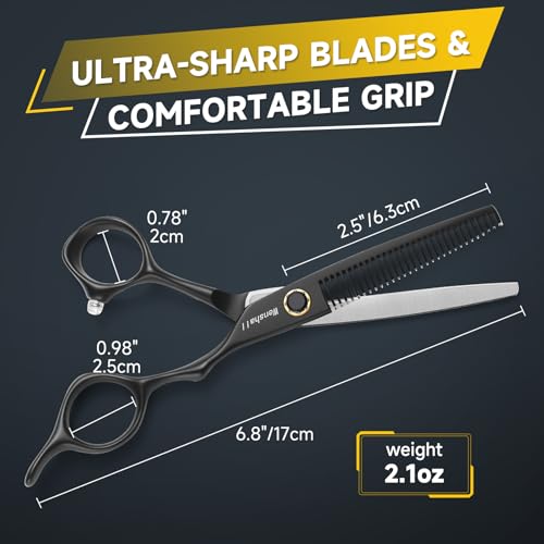 Wenshall 6 Inch Black Hair Thinning Scissors for Salon & Home