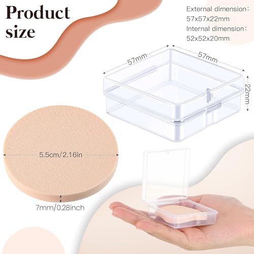 100 Pcs Round Makeup Sponges with Case - Soft Reusable Powder Puffs
