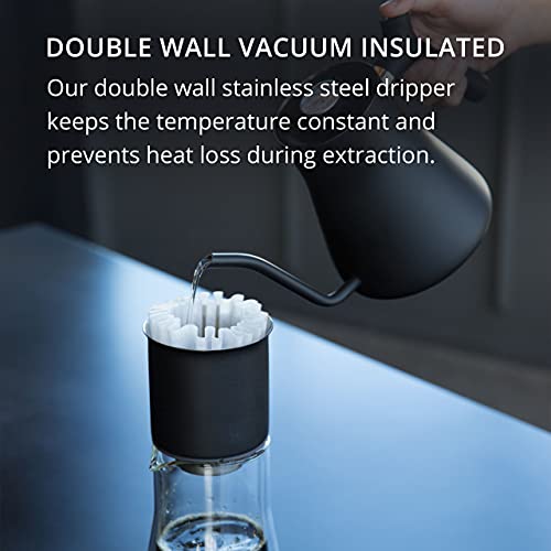 Pour-Over Coffee Maker Set with Dripper, Glass Carafe & Filters - Variation of XF
