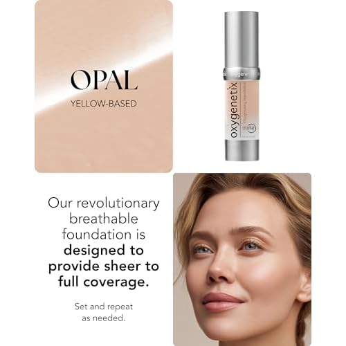 Oxygenetix Oxygenating Foundation ? Opal | Breathable Makeup for Face | Buildable Coverage with Weightless Feel | Longwear Foundation for Women | Safe for Sensitive or Laser-Treated Skin