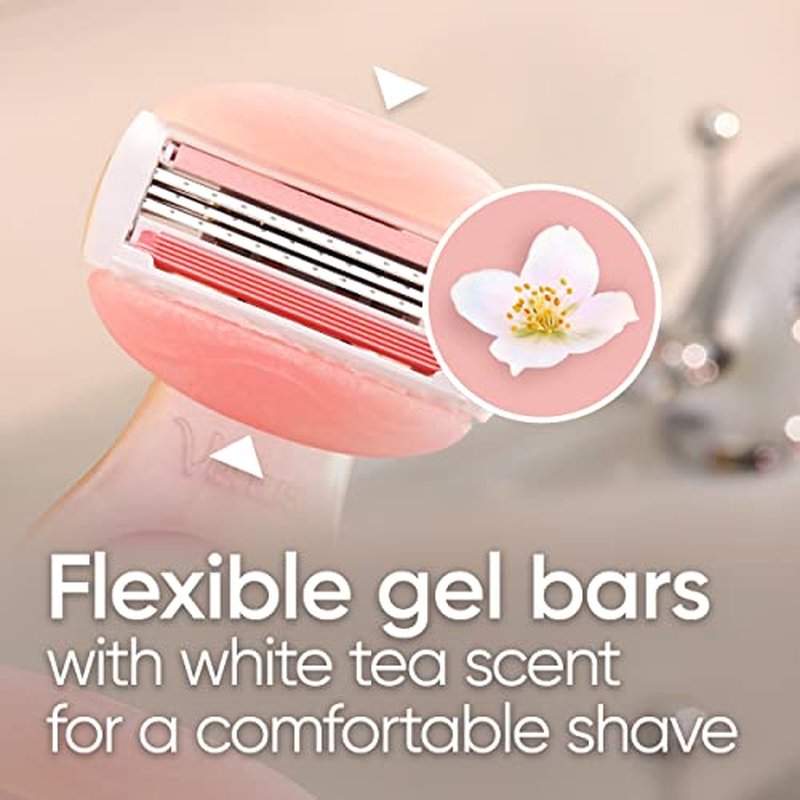 Gillette Venus Mini ComfortGlide White Tea Razors for Women, Includes 1 Mini Handle + 3 Refills + 1 Case, Holiday Gifts for Women