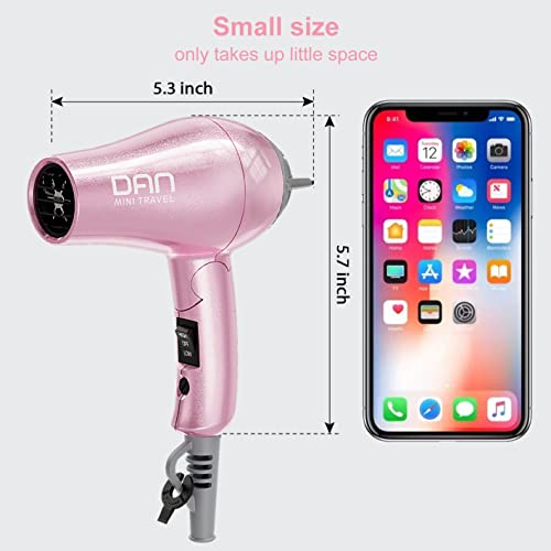 Travel Hair Dryer and Flat Iron Set with Compact Case - Dual Voltage Mini Styling Tools