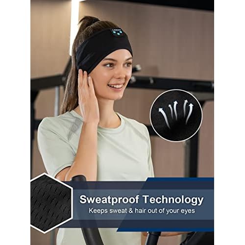 Lullaband Bluetooth Sleep Headphones Headband, Non-Slip Soft Stretchy Wireless Bluetooth Earphones with 10-Hour Battery Speakers for Sleep Travel Sports Yoga Meditation Running and Housework