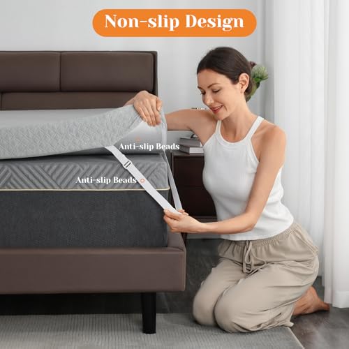 Twin XL Mattress Topper - 3-Inch Extra Firm Support with Bamboo Charcoal Infusion