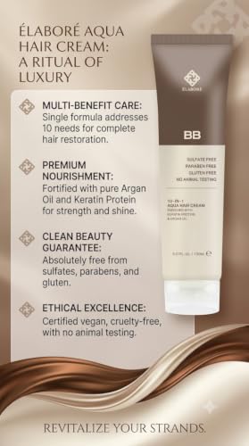Elabore Hair BB Cream - Hair Treatment & Styling, 5.07 fl oz (150 ml)